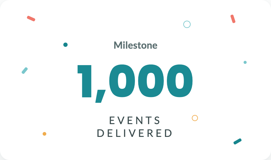 Milestone: 1,000 events delivered