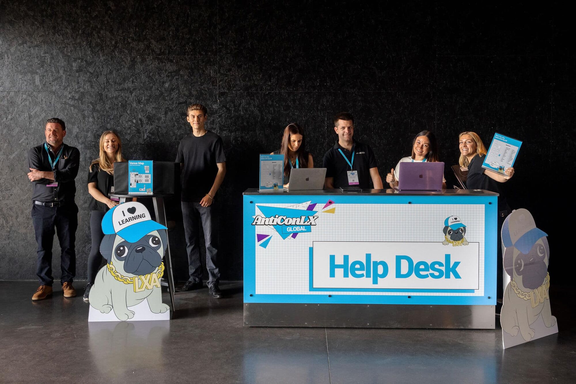 AntiConLX Global help desk staffed by the event team