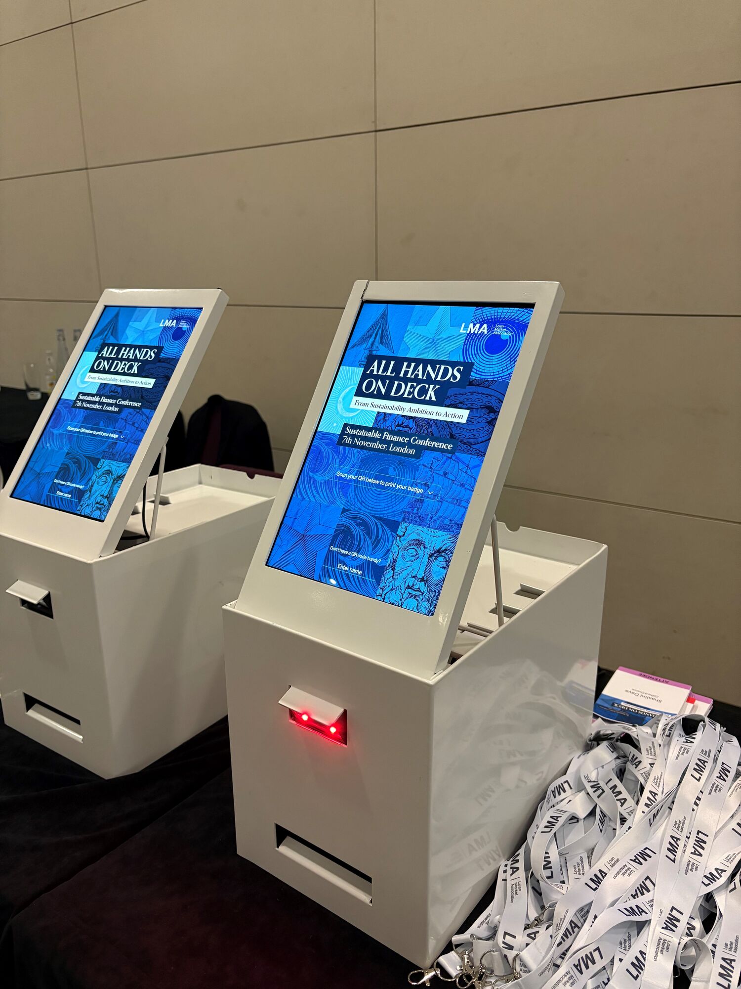 CrowdComms self-service badge printing kiosks at the LMA Sustainable Finance Conference