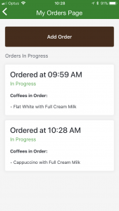 in app drink ordering