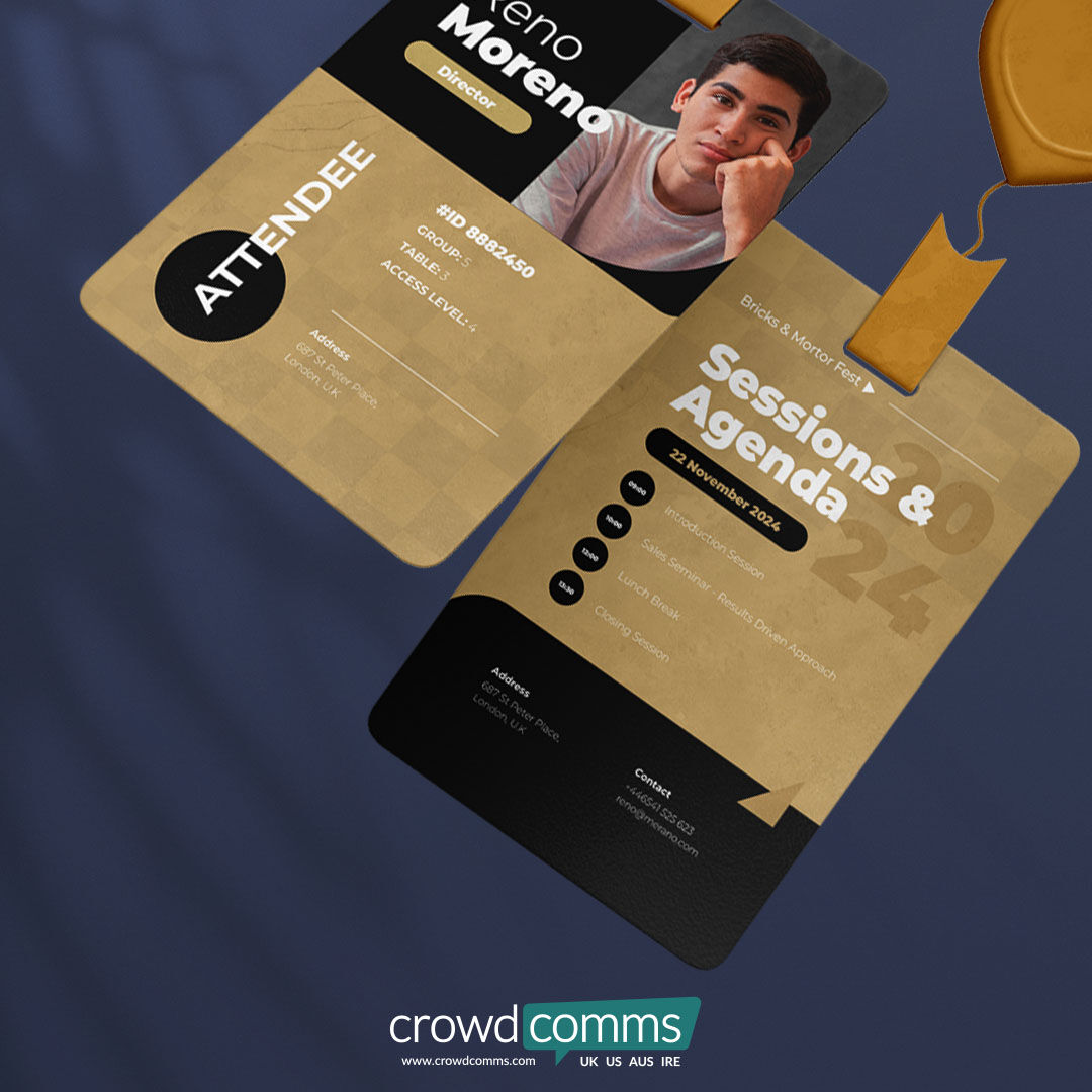 badge design, sessions and agenda