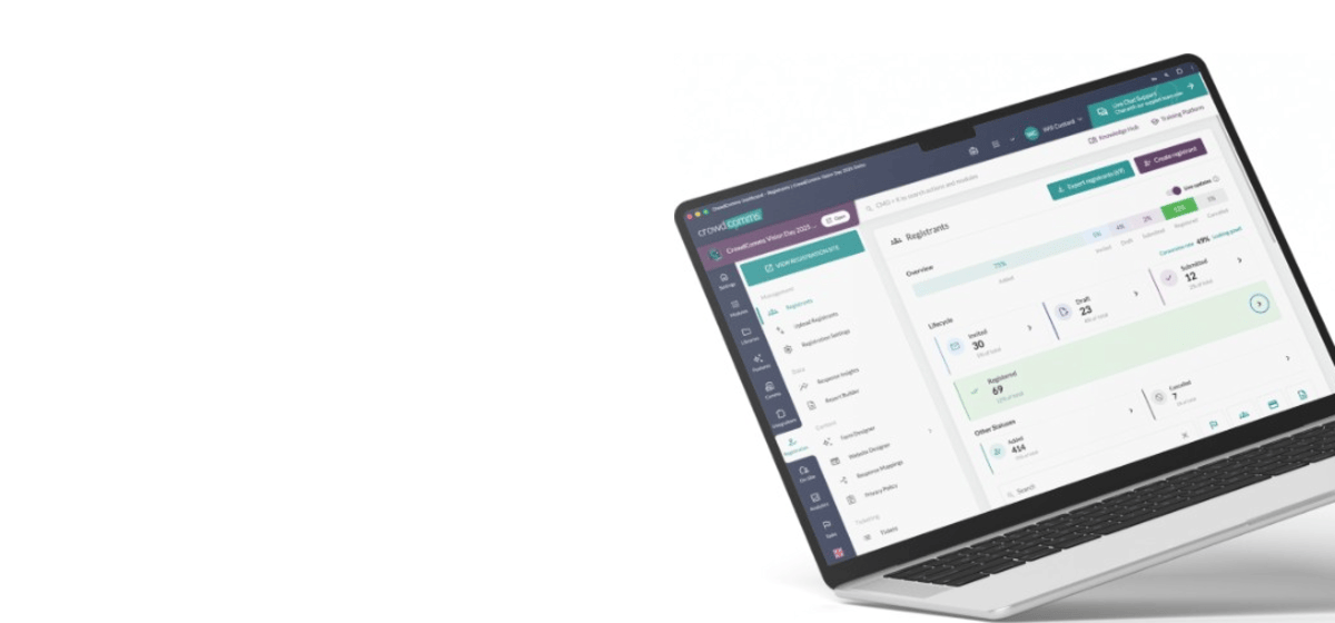 A live registration flow dashboard