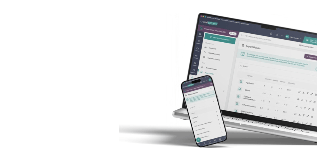 The report builder with saved views