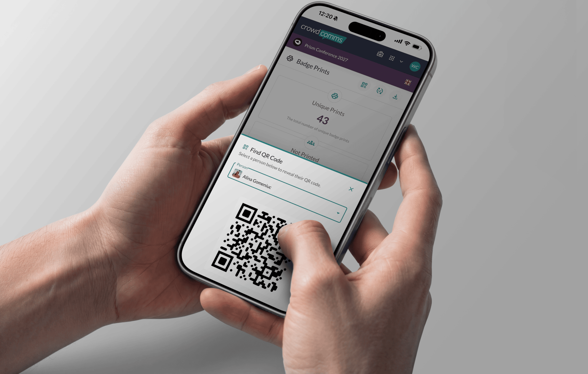 Reprinting a badge from a mobile phone