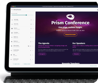 Build excitement: a branded event page with speakers