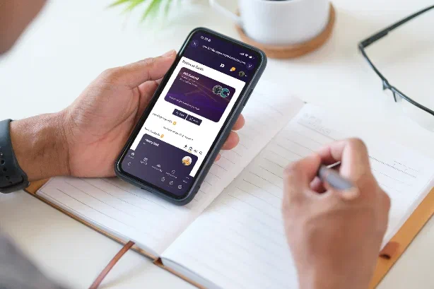 Branded business card drop and exchange