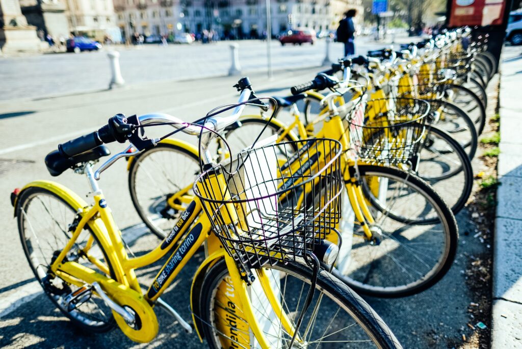 yellow bicycles