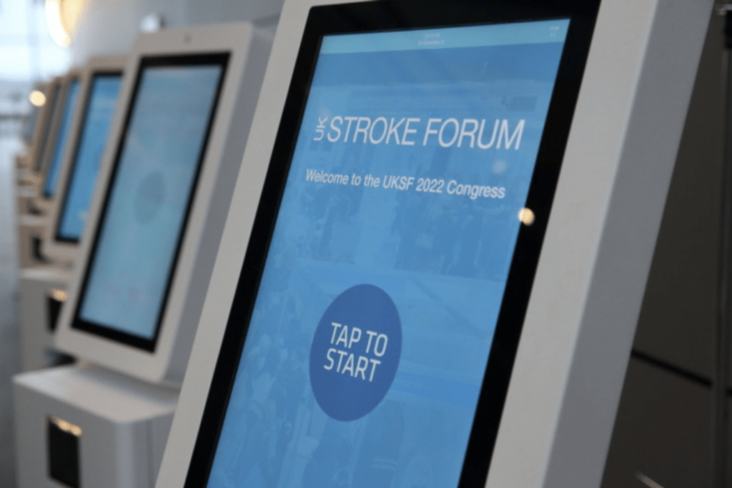 CrowdComms contactless registration and badging kiosks support the UK Stroke Forum