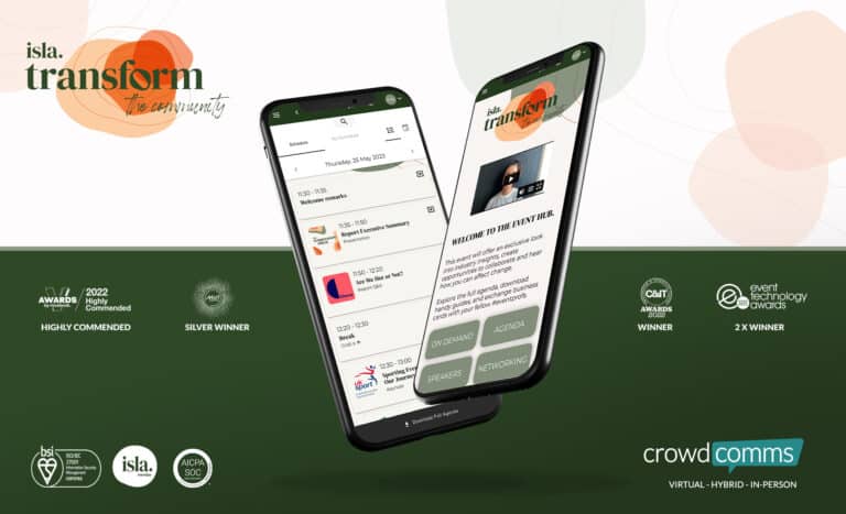 isla Transform virtual event powered by CrowdComms
