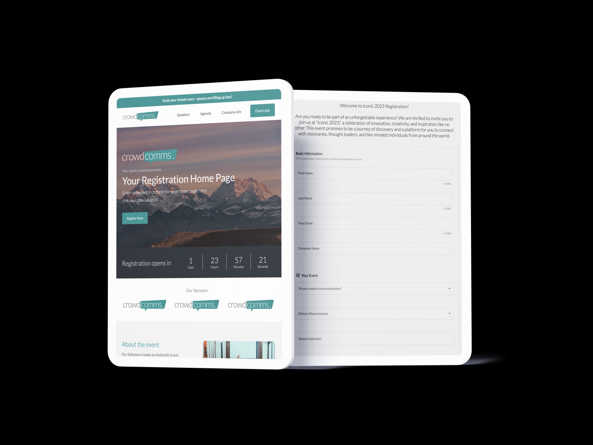 Event Registration, seamless event registration