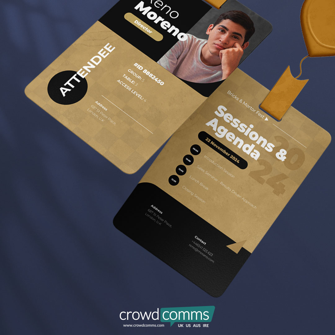 badge design, sessions and agenda