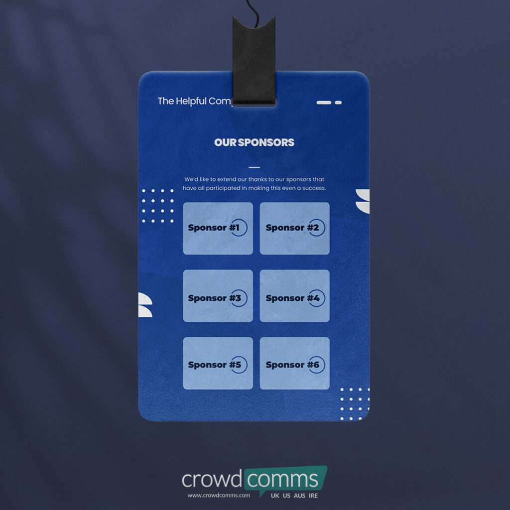 badge design, sponsors