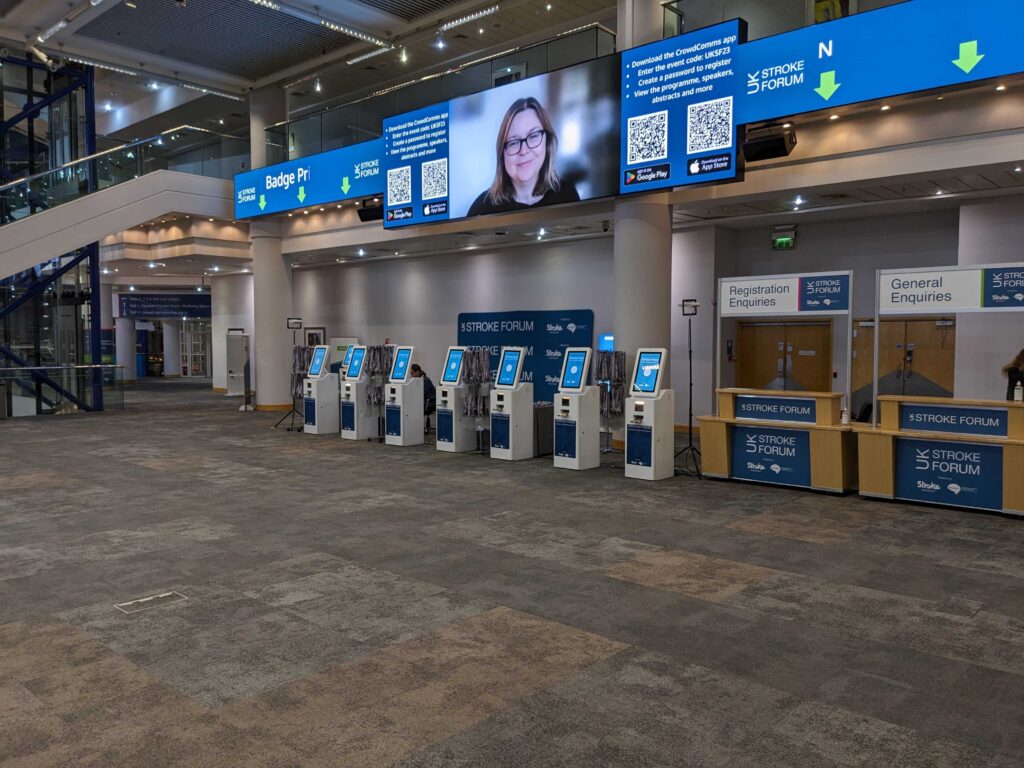 Uk Stroke Forum 2023, CrowdComms Case Study, Stroke Association, CrowdComms Event Tech, Event Profs, Event Tech Solutions, Badging and Kiosks, Event App, Event Registration, Conference Registration, Networking, Attendance Tracking, Lead Capture