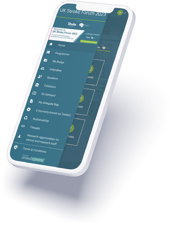 Uk Stroke Forum 2023, CrowdComms Case Study, Stroke Association, CrowdComms Event Tech, Event Profs, Event Tech Solutions, Badging and Kiosks, Event App, Event Registration, Conference Registration, Networking, Attendance Tracking, Lead Capture