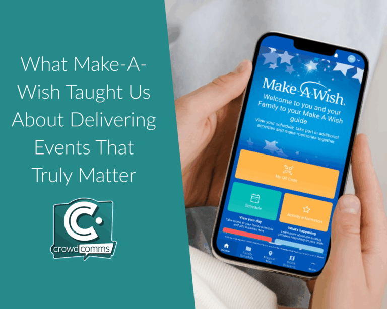 Make a Wish Uk, My Wish App, Event App, Event Tech, Mom and Child using the My Wish App, Customisable Mobile App, CrowdComms, Case Study, Event Tech Solutions